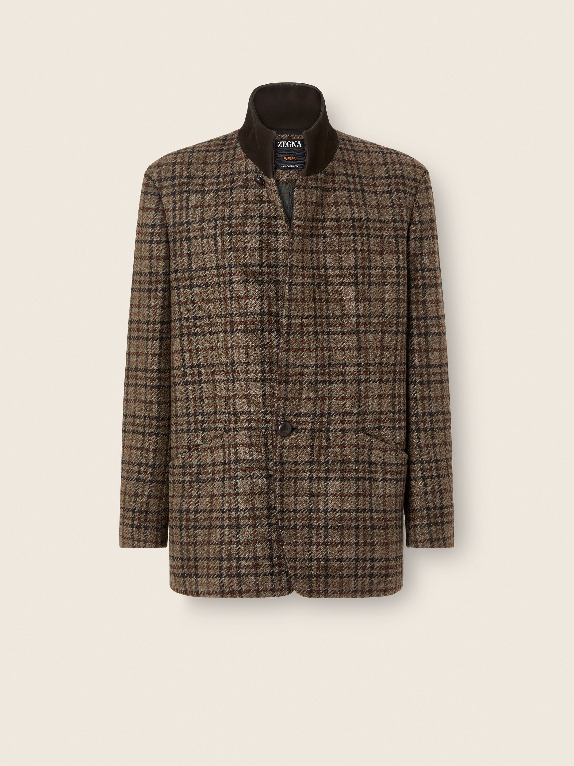 Dark Olive Green and Brown Oasi Cashmere Chore Jacket FW26