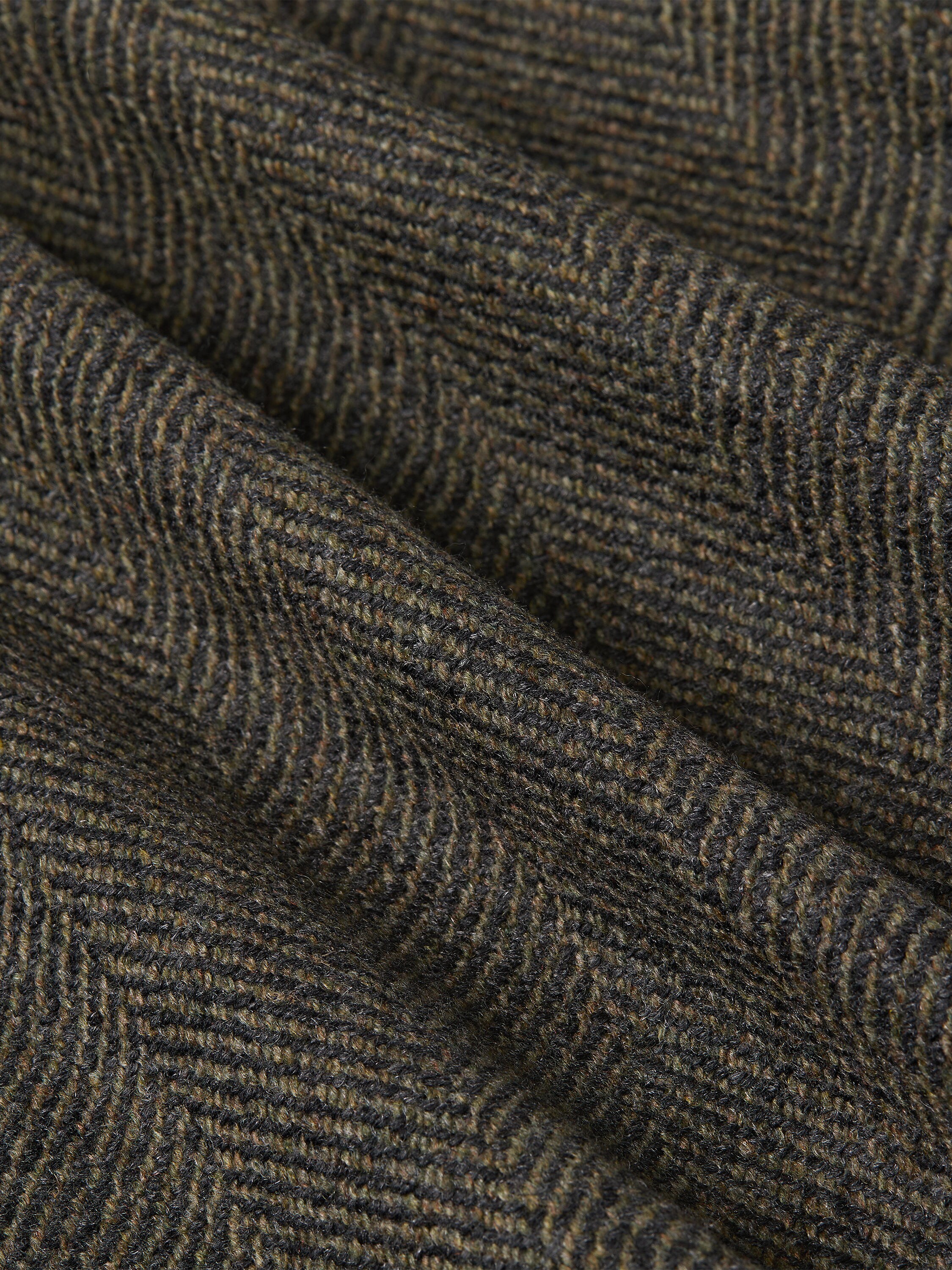 Dark Olive Green and Dark Grey Oasi Cashmere Trench Coat Product detail photo #4