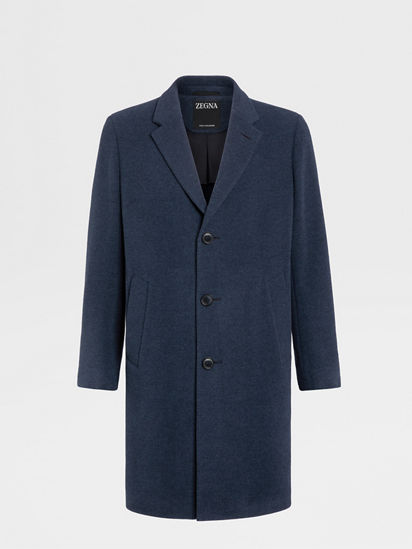 Pure Cashmere Euro Coat Navy - Norwegian Wool