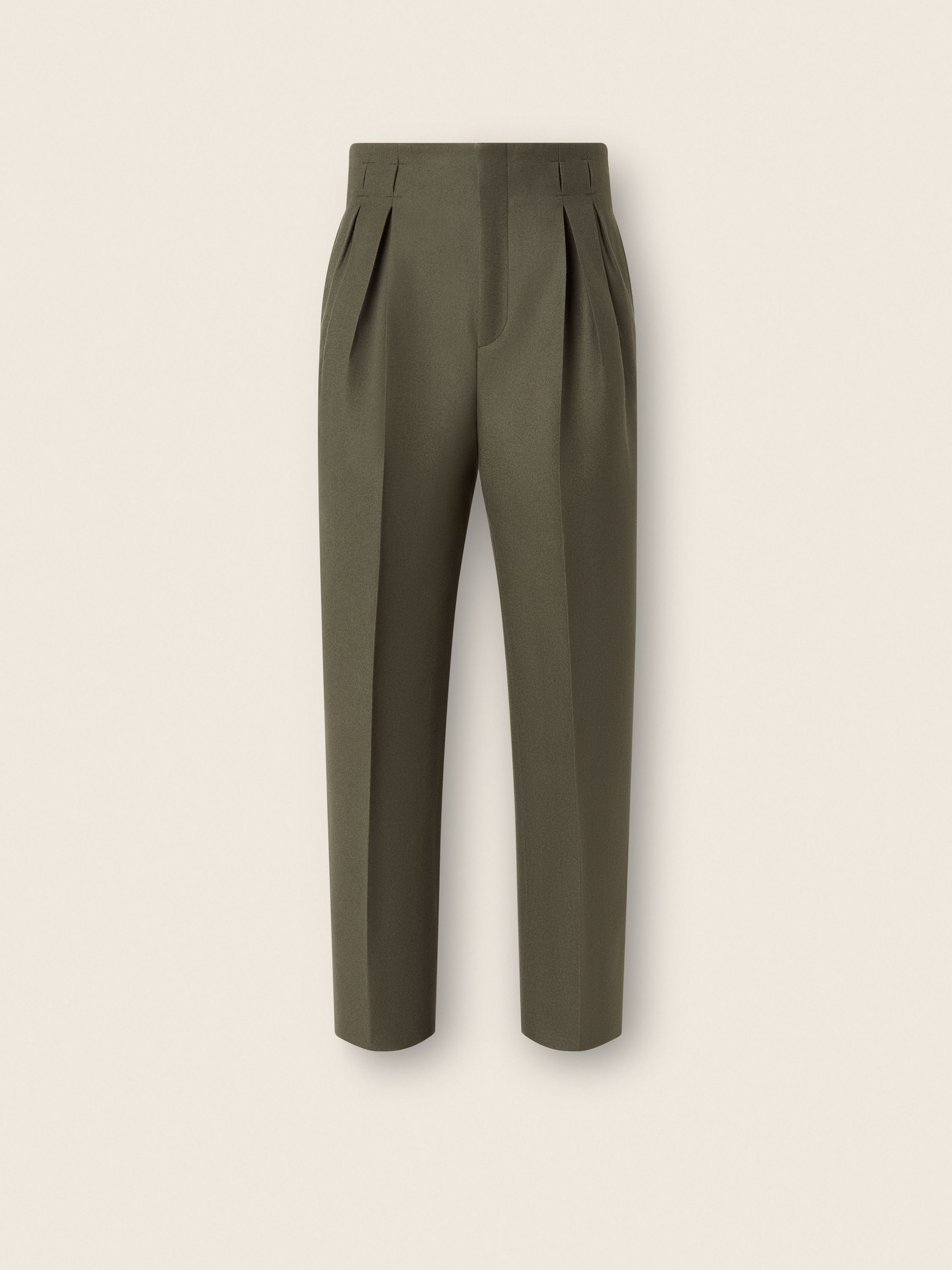 Dark Olive Green Wool Pants Main product photo