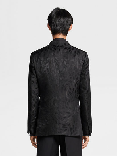 Ink Blue and Black Cashmere and Linen Jacket FW24 32184837