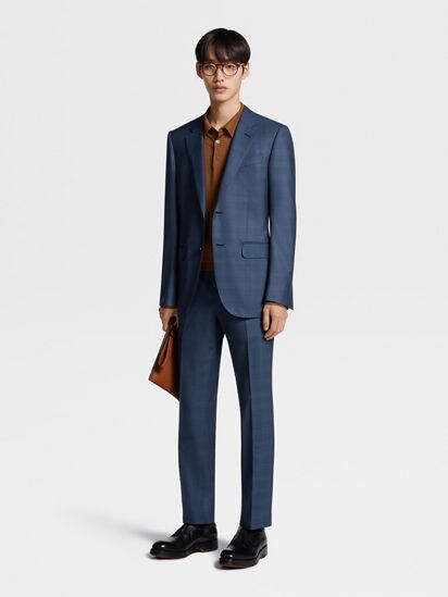zegna blue evening suit