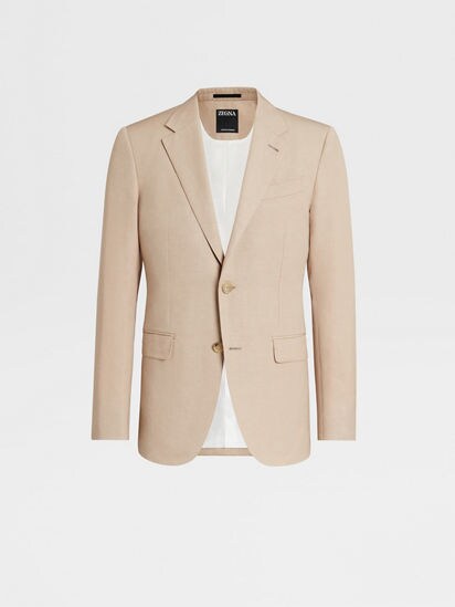 Beige Trofeo™ Summer Wool and Linen Jacket