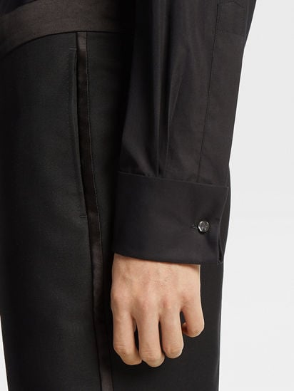 Black Trofeo™ Silk Evening Shirt SS25 28051994 | Zegna PL