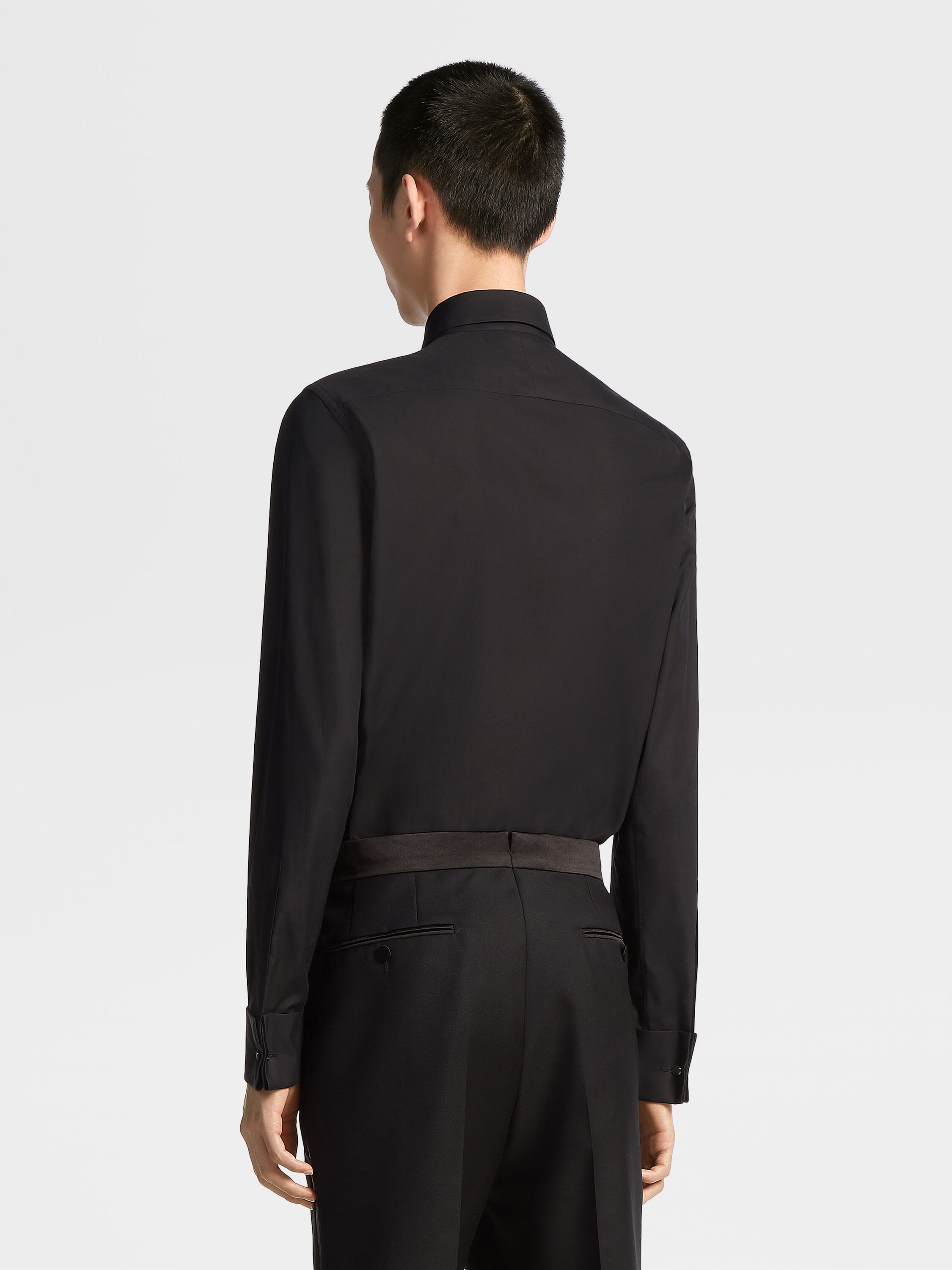 Black Trofeo™ Silk Evening Shirt Product detail photo #3