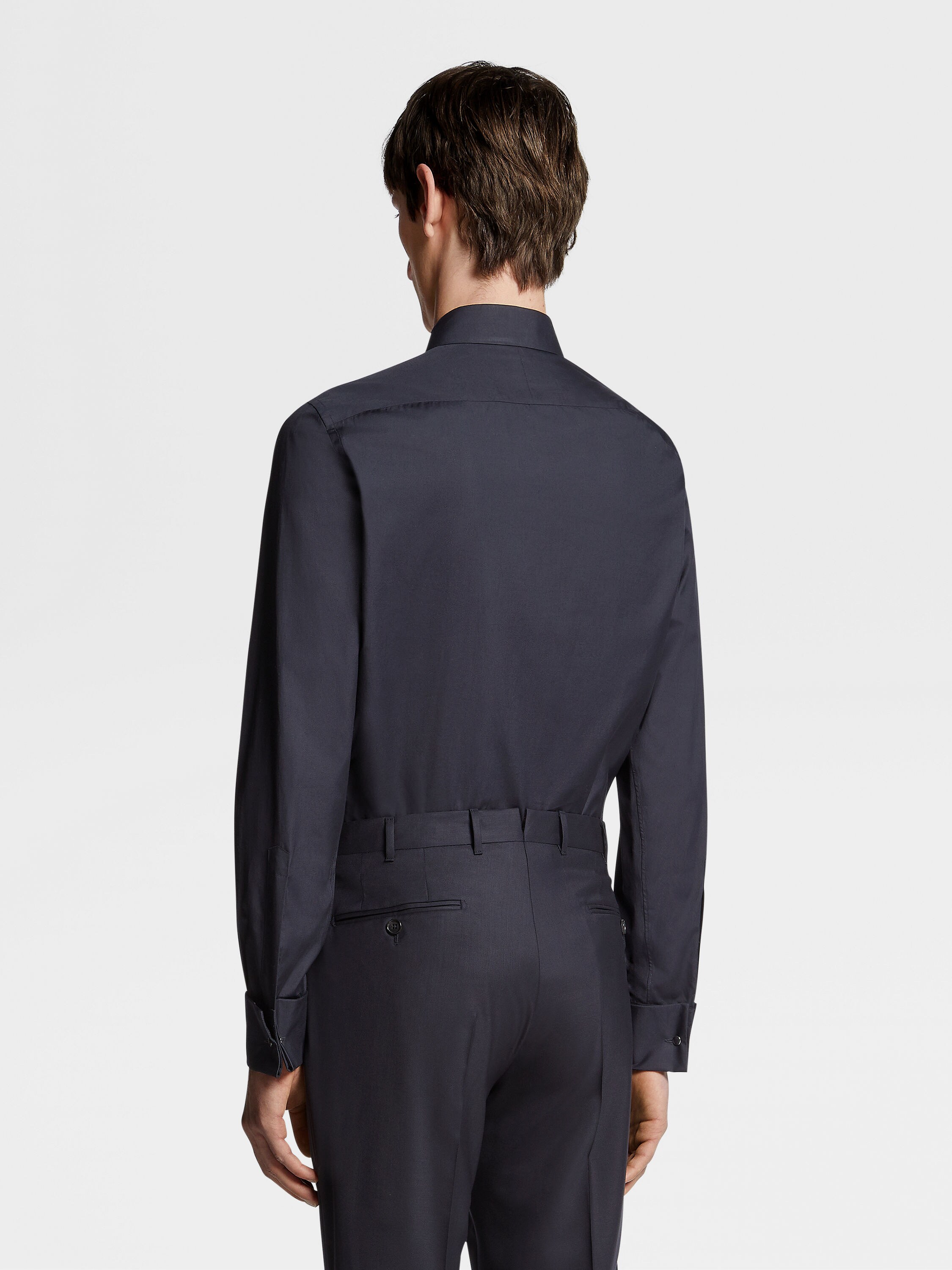 Evening Hemd aus Trofeo™ Silk in Marineblau Detailfoto #3 des Produkts