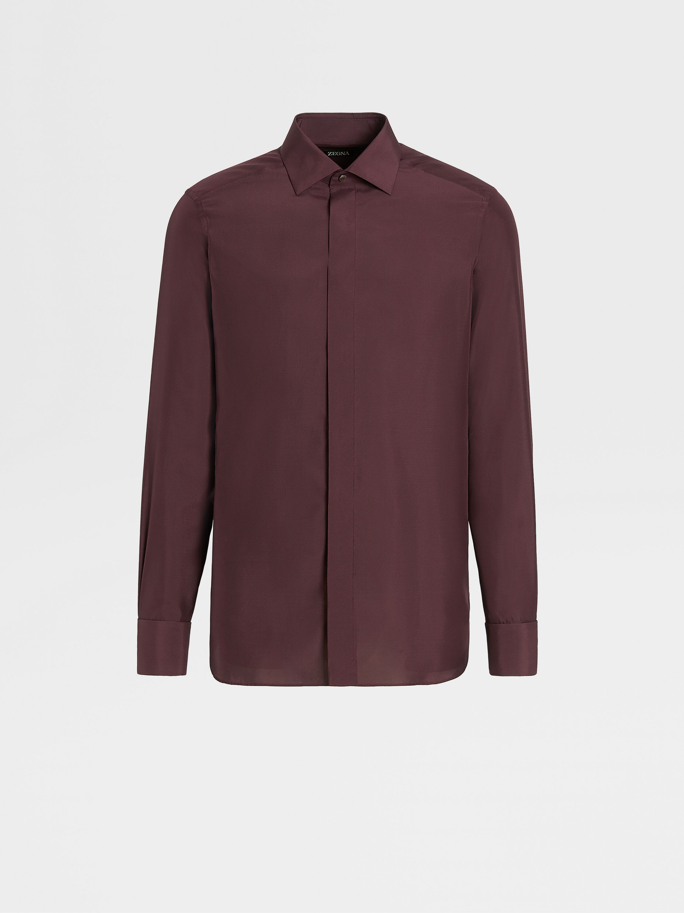 Dark Burgundy Silk Evening Shirt