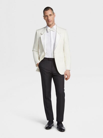 Zegna white shop dinner jacket