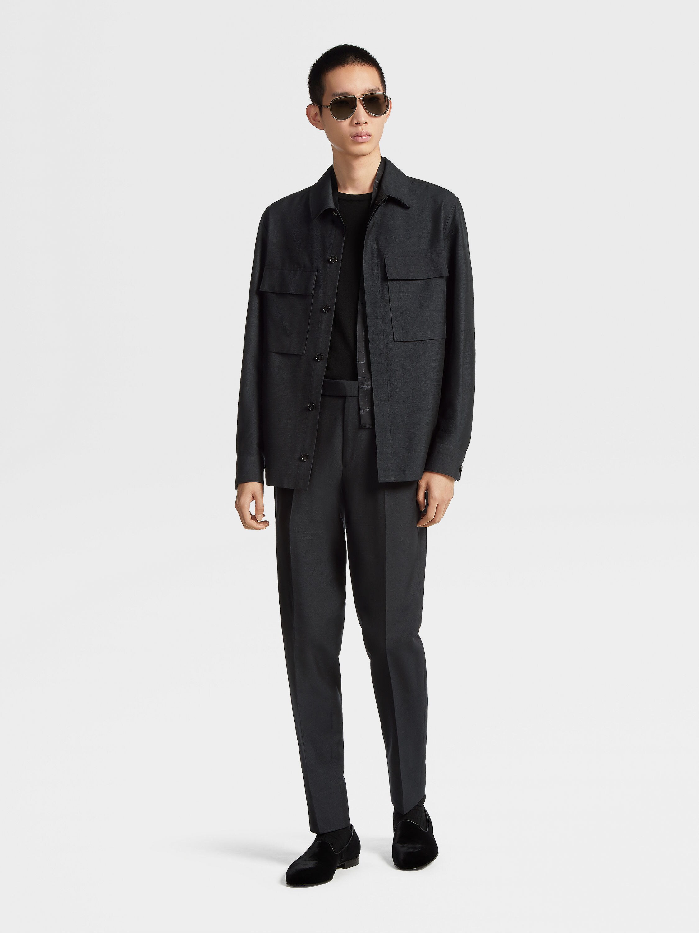 黑色絲質晚宴長褲 產品細節圖 #5