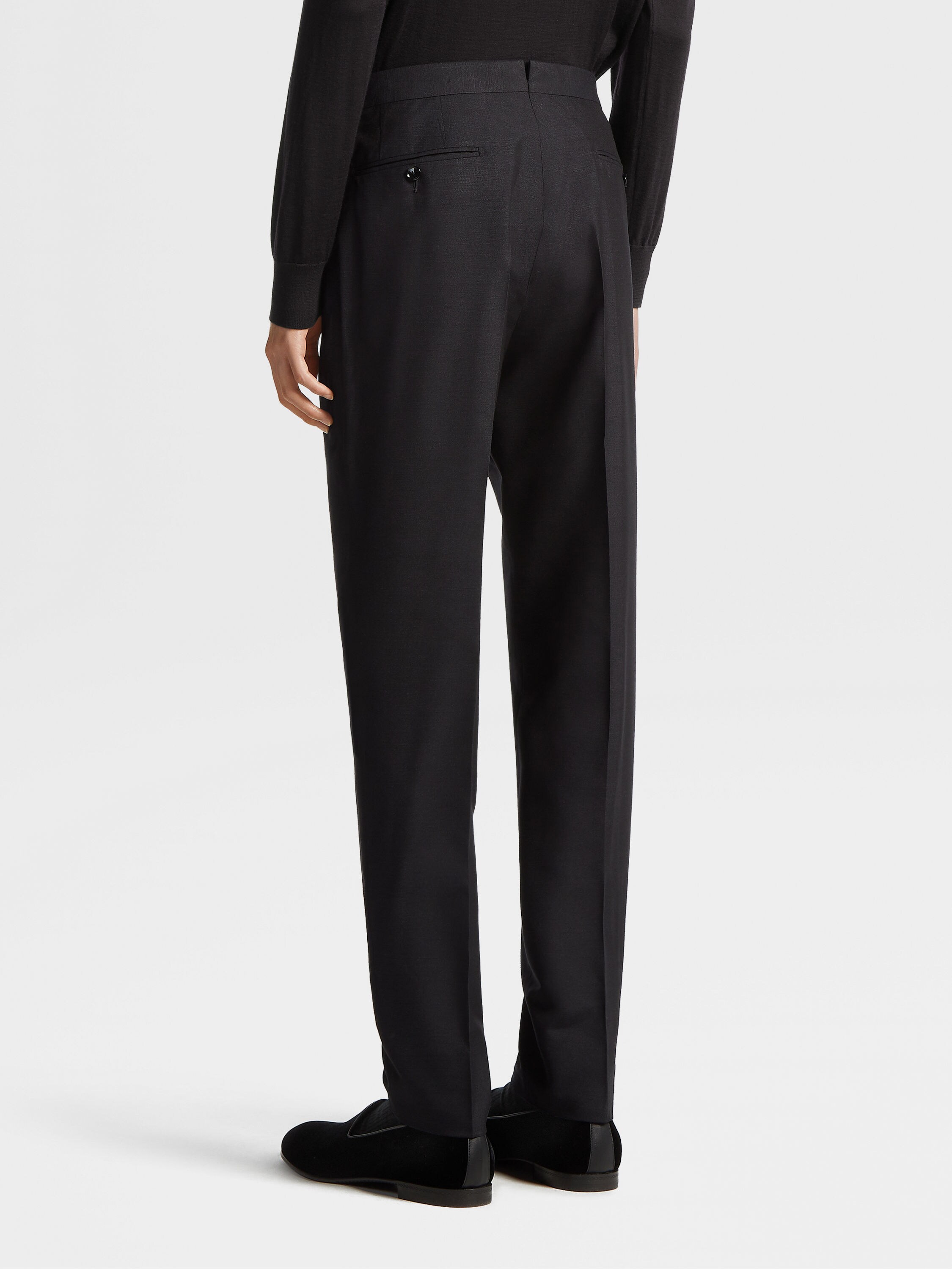 黑色絲質晚宴長褲 產品細節圖 #2