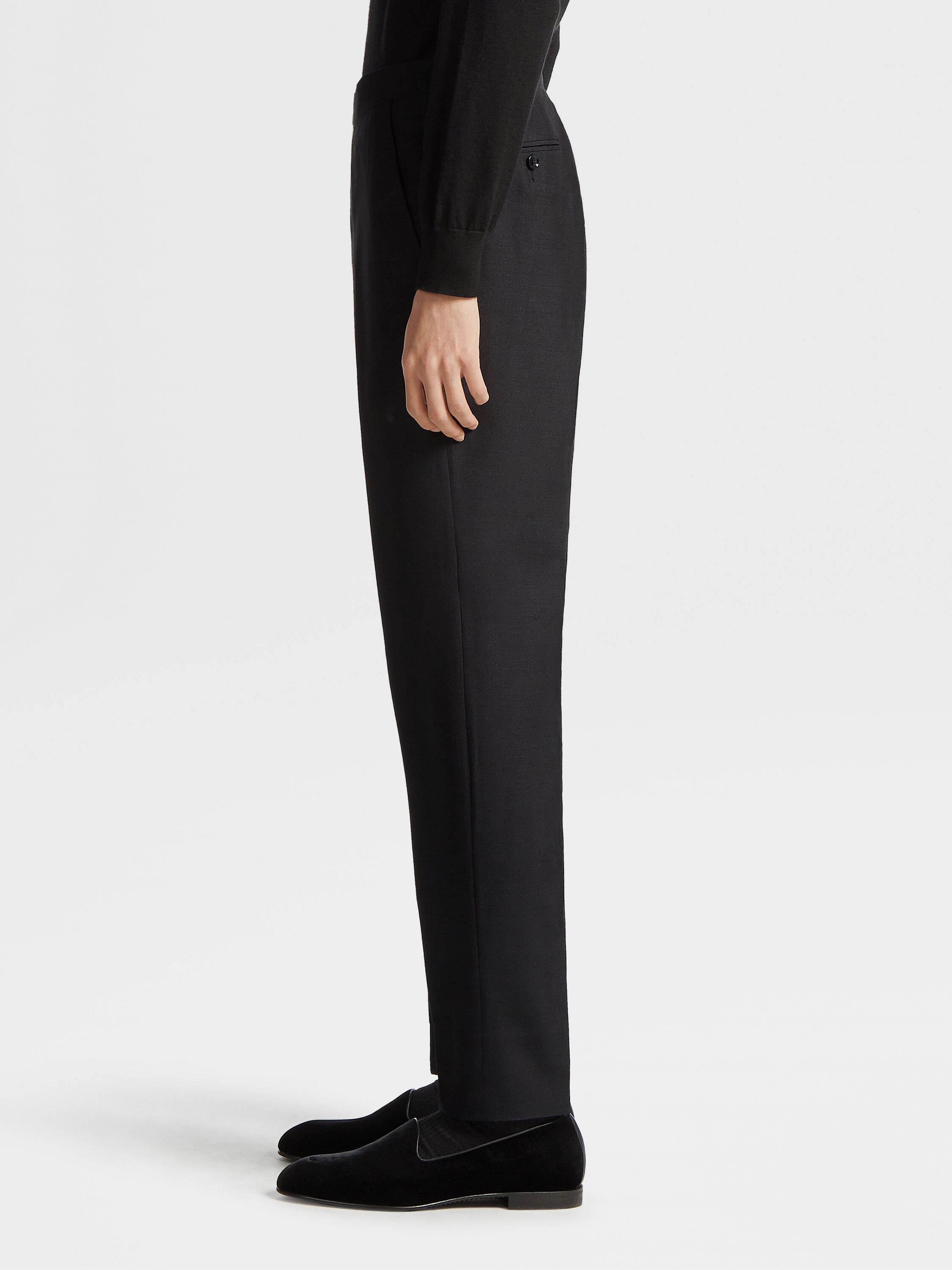 黑色絲質晚宴長褲 產品細節圖 #3
