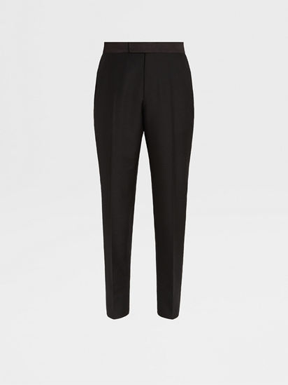 Black Wool and Mohair Evening Pants FW23 28690535