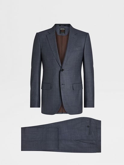 Light Blue and Blue Centoventimila Wool Suit FW23 27929179 | Zegna US