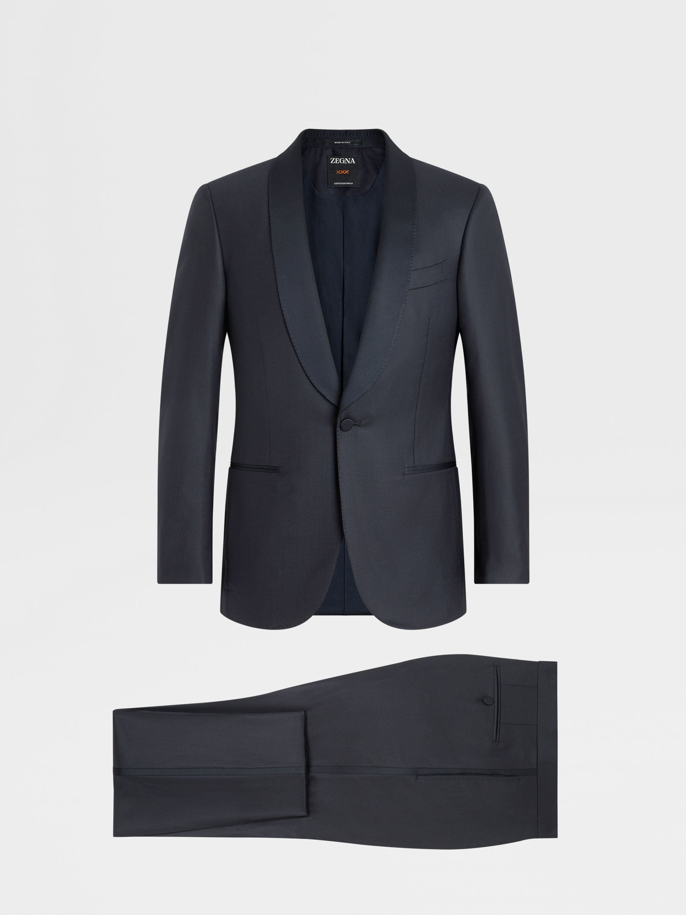 Navy Blue Centoventimila Wool Suit