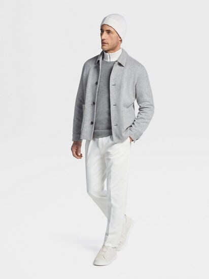 Grey Oasi Cashmere Chore Jacket FW23 28553474 | Zegna US