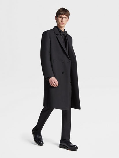 Manteau en laine mélangée hot sale