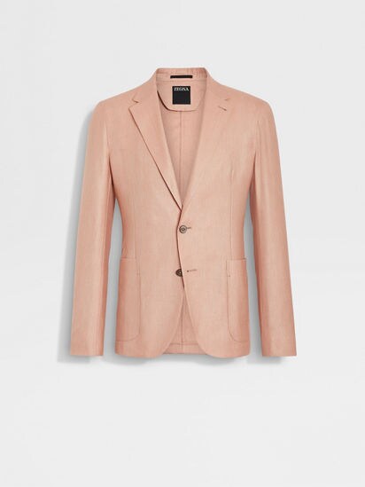 Dust Pink Cashmere Silk and Linen Jacket FW23 29250818