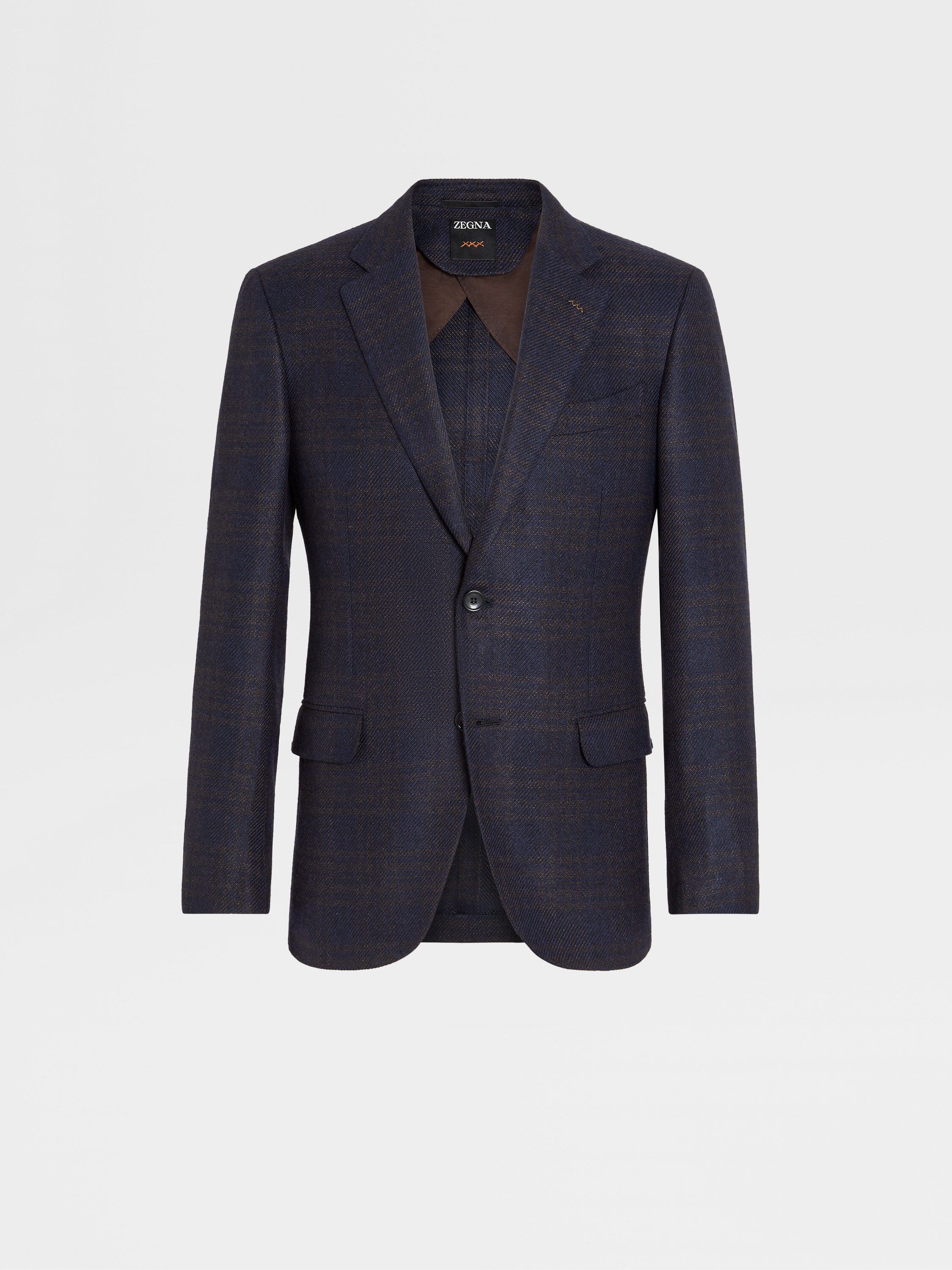 Navy Blue and Brown Cashmere and Silk Jacket FW23 27933957 | Zegna US