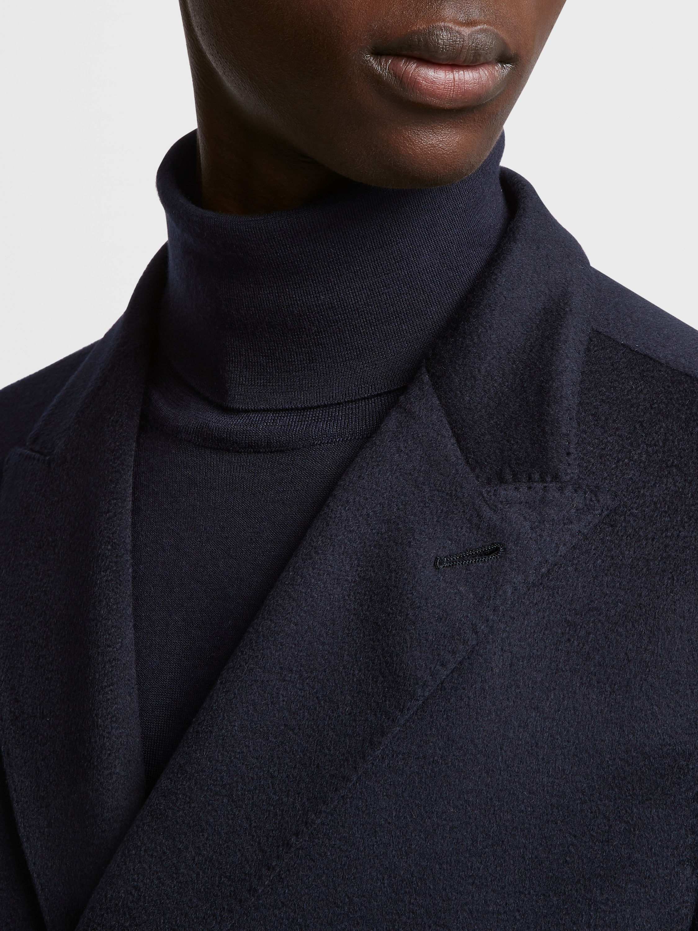 Navy Blue Oasi Cashmere Jacket Product detail photo #2