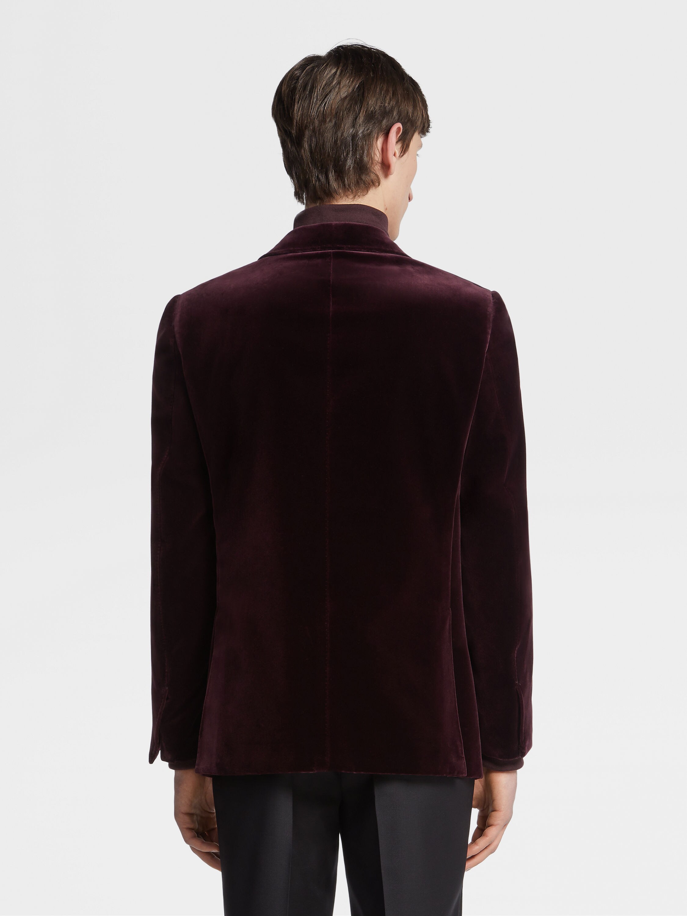 Dark Burgundy Cotton Evening Jacket Product detail photo #4