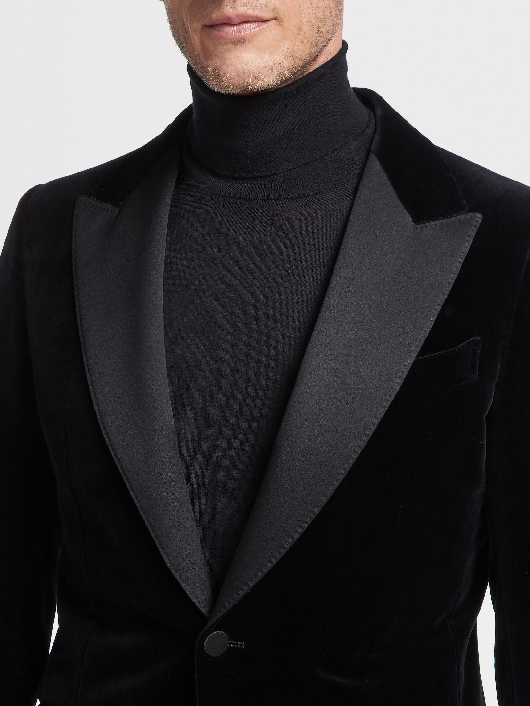 Black Cotton Evening Jacket Product detail photo #2