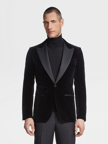 Black Cotton Evening Jacket