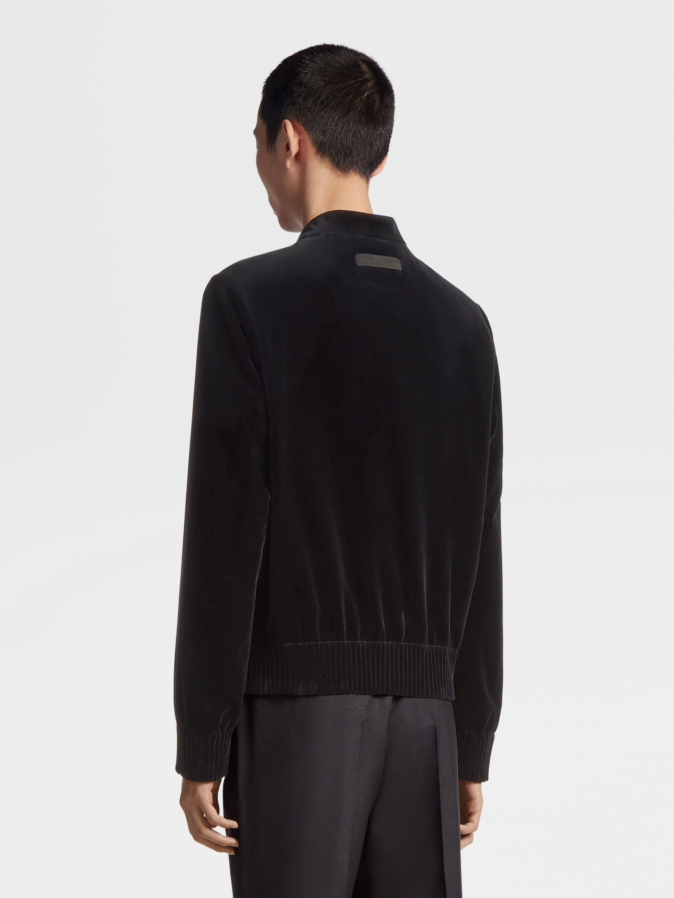 Black Cotton Evening Bomber Product detail photo #4