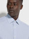 Light Blue and White Micro-checked Trecapi Cotton Shirt Product detail photo #1