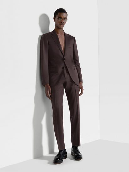 Dark Brown Centoventimila Wool Suit