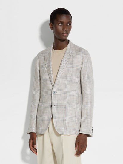 Light Beige Crossover Linen Wool and Silk Shirt Jacket SS24 29870799 | Zegna  HK