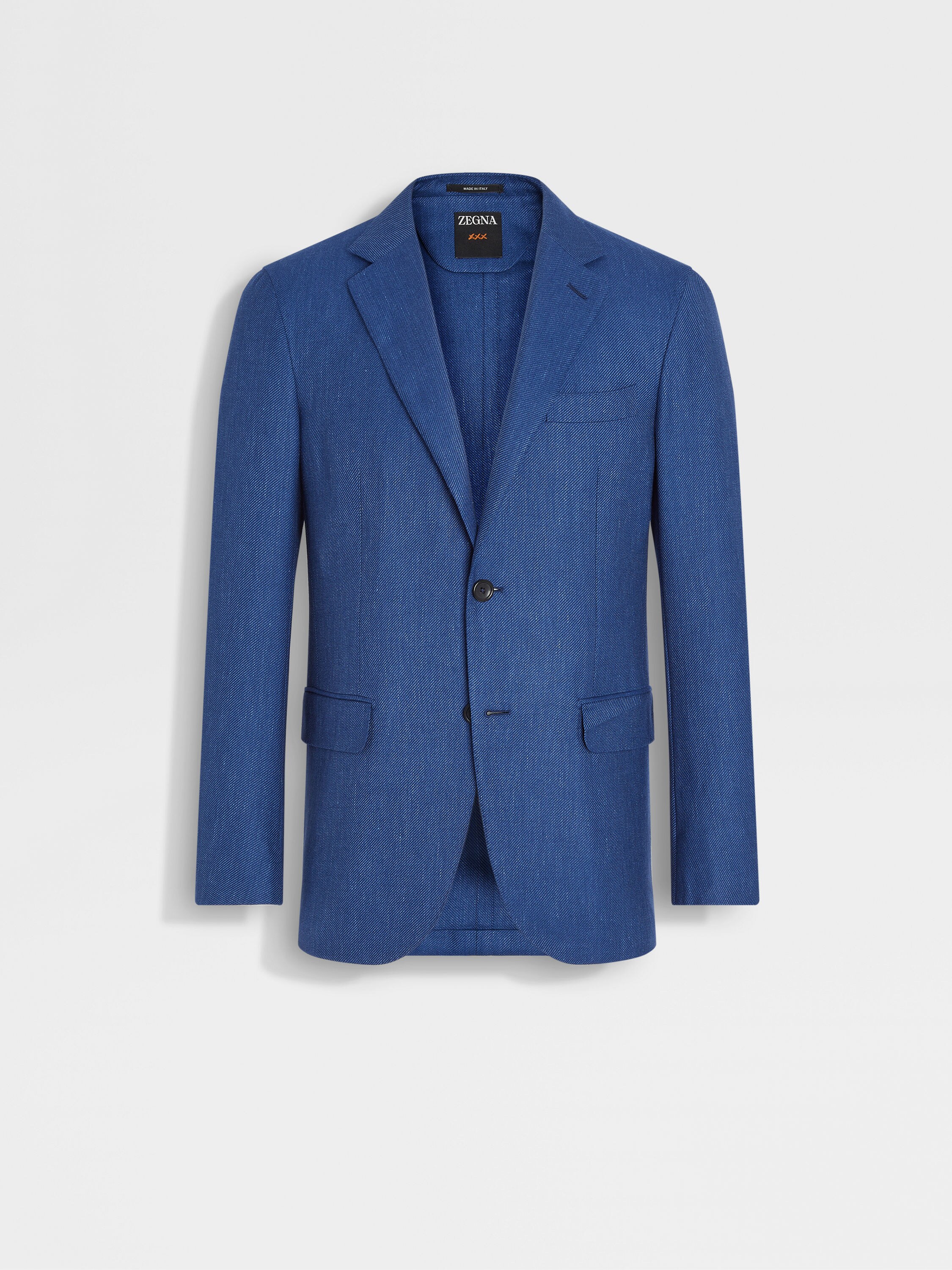 Utility Blue Cashmere Silk and Linen Jacket SS24 30813117 | Zegna AR