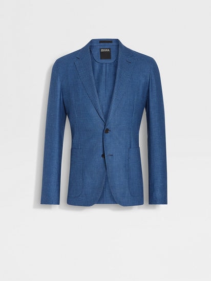 Utility Blue Cashmere Silk and Linen Shirt Jacket SS24 29870604
