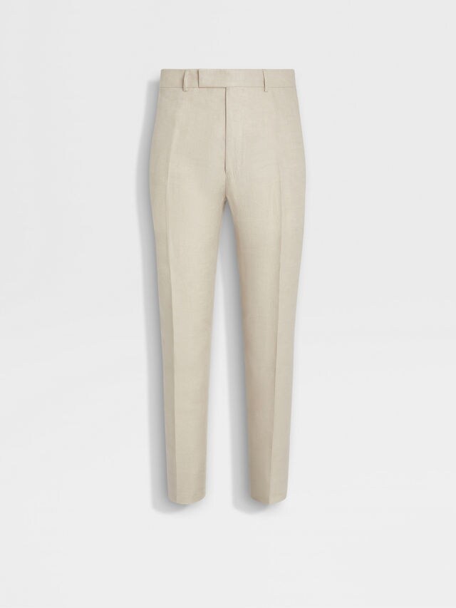 Light Beige Oasi Lino Pants Main product photo