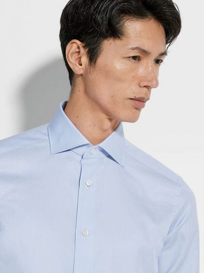 Light Blue Trecapi Cotton Shirt FW24 31718359 | Zegna JP