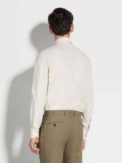 Light Beige Silk Cotton and Cashmere Shirt FW24 32076135