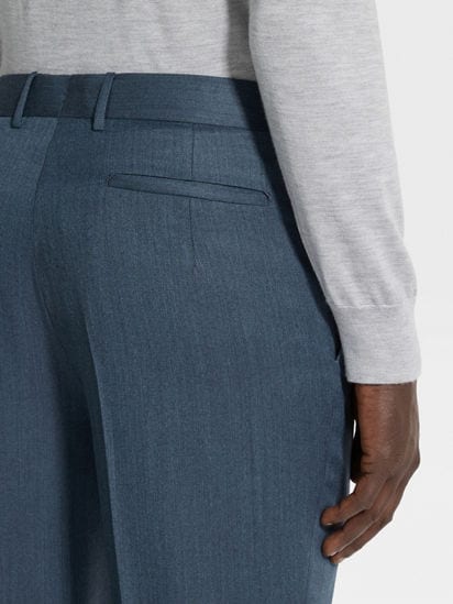 Light Teal Blue Trofeo™ Wool Pants FW24 31808174 | Zegna FI Light Teal Blue Trofeo™ Wool Pants FW24 31808174 | Zegna FI