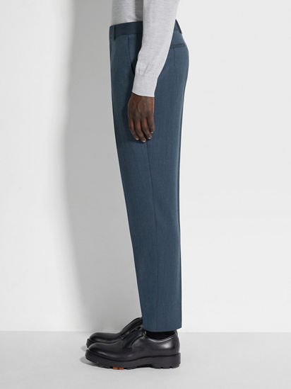 Light Teal Blue Trofeo™ Wool Pants FW24 31808174 | Zegna FI Light Teal Blue Trofeo™ Wool Pants FW24 31808174 | Zegna FI