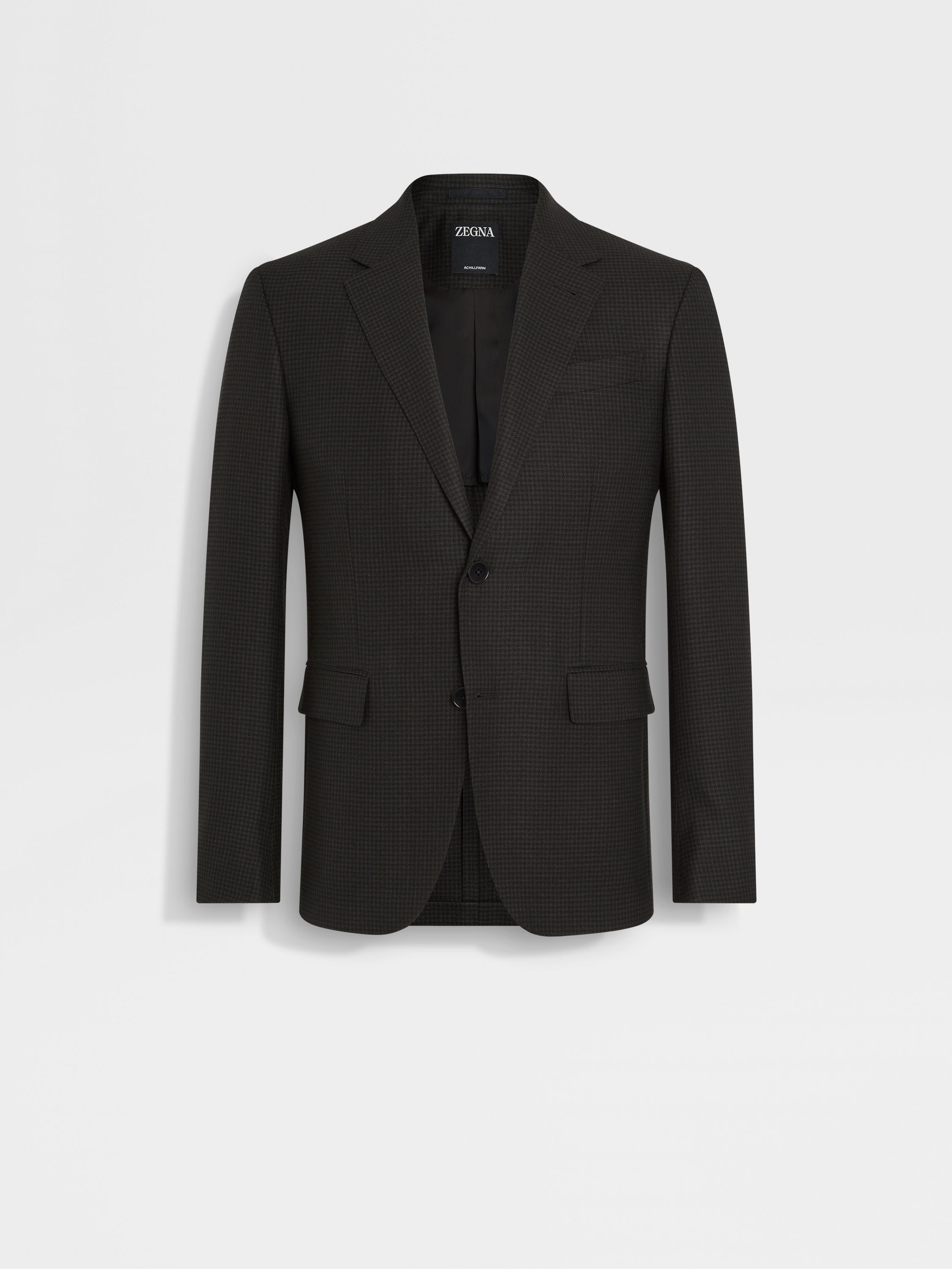 ブラック&ダークブラウン ウール&シルク混紡ジャケット FW24 ブラック&ダークブラウン ウール&シルク混紡ジャケット FW24