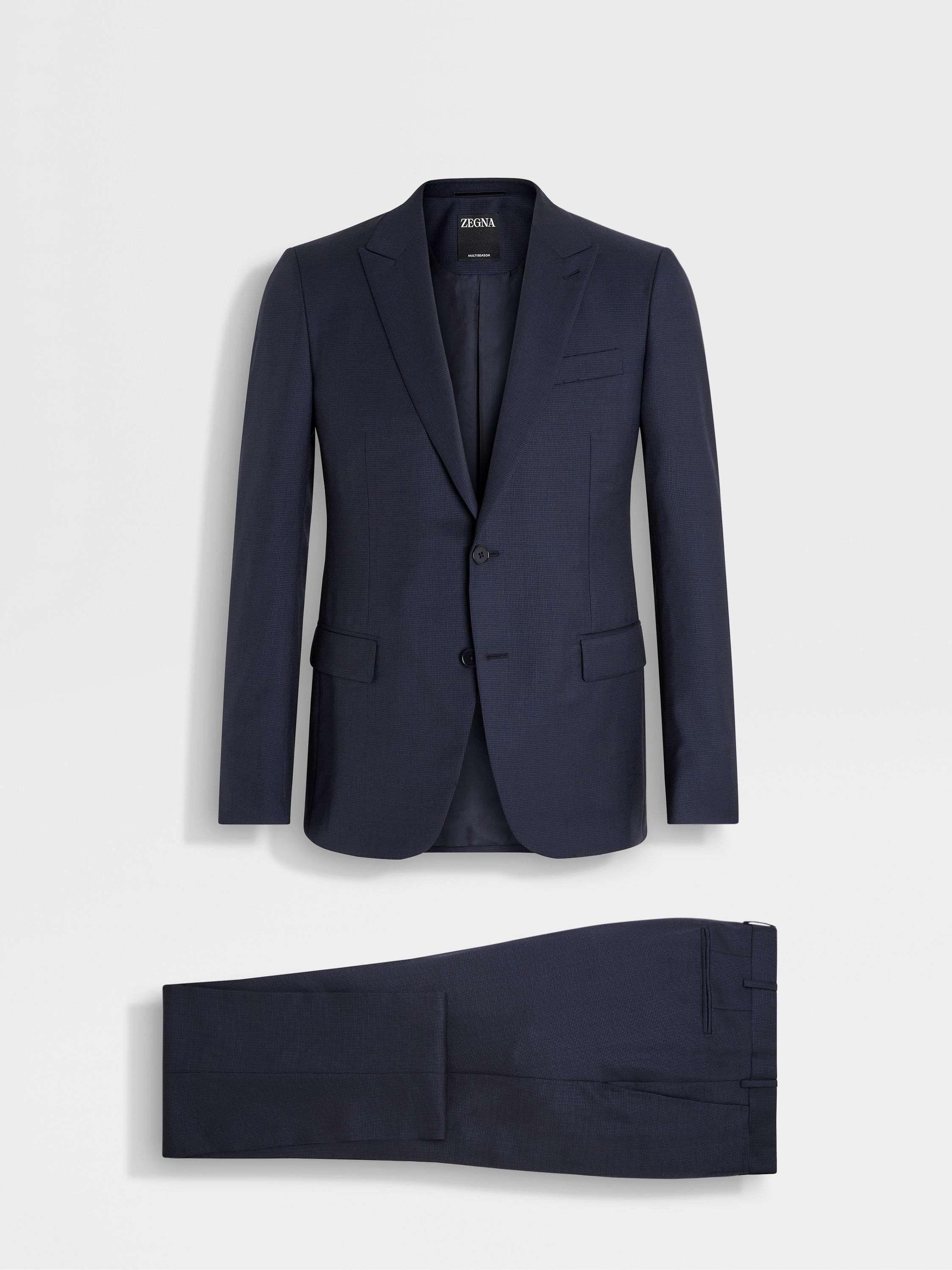 Navy Blue and Blue Multiseason Wool Suit 