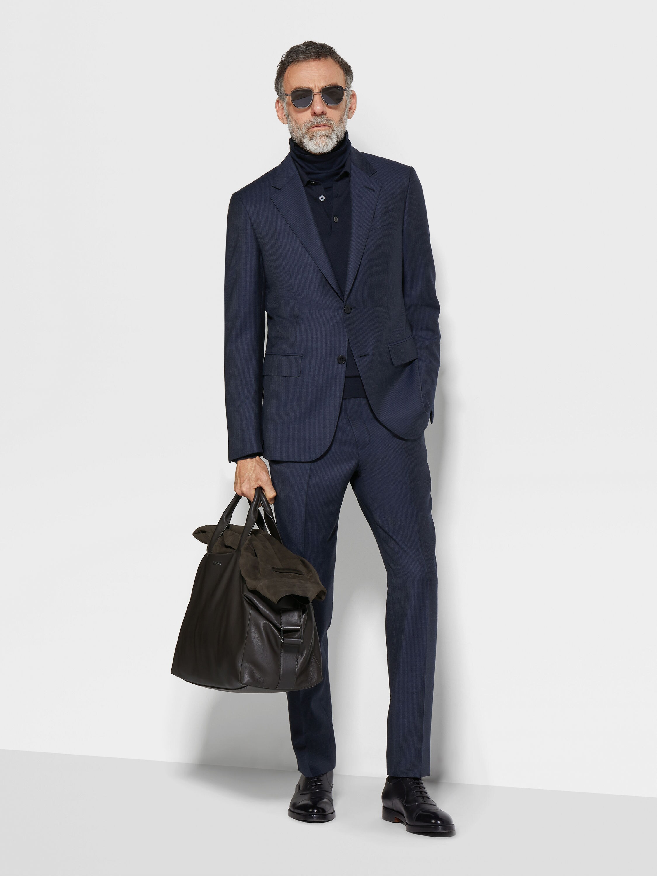 Dark Blue and Light Blue Trofeo™ Wool Suit Main product photo
