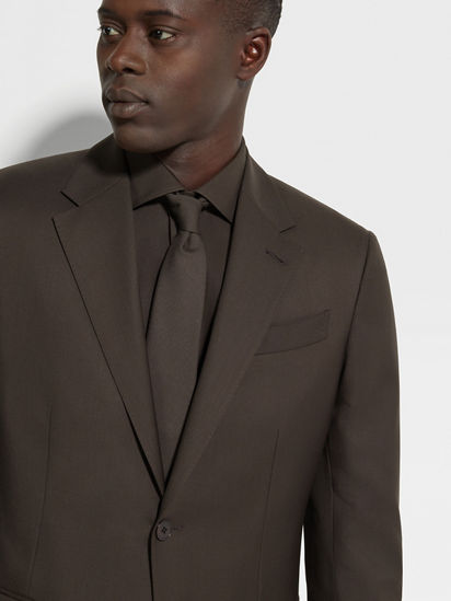 Dark Brown Trofeo Wool Suit FW24 31837304 Zegna HU