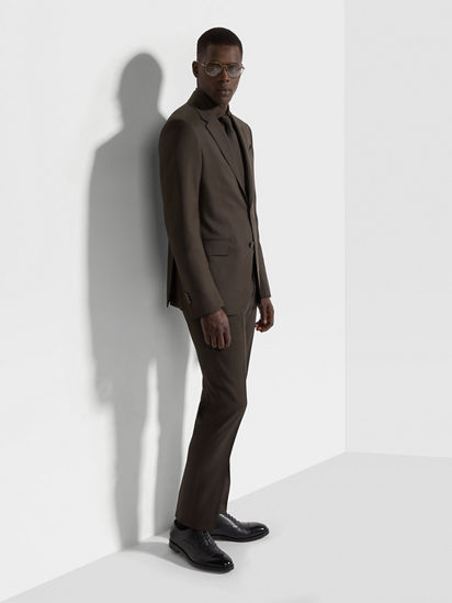 ジャケット・アウター Granhiert dark brown wool silk serge Dark Brown and Light Brown Cashmere and Silk Jacket SS25
