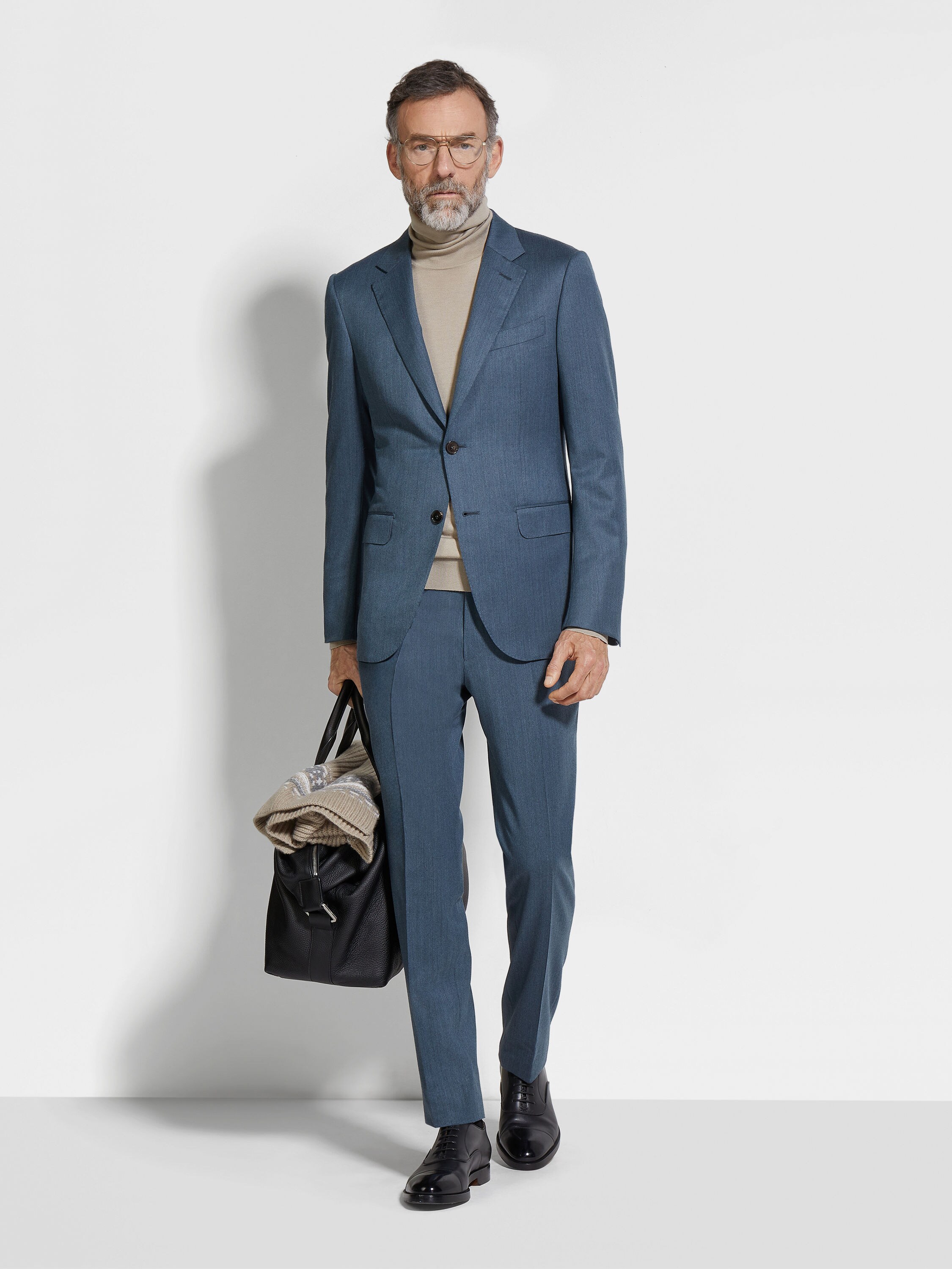 Teal Blue Centoventimila Wool Suit 