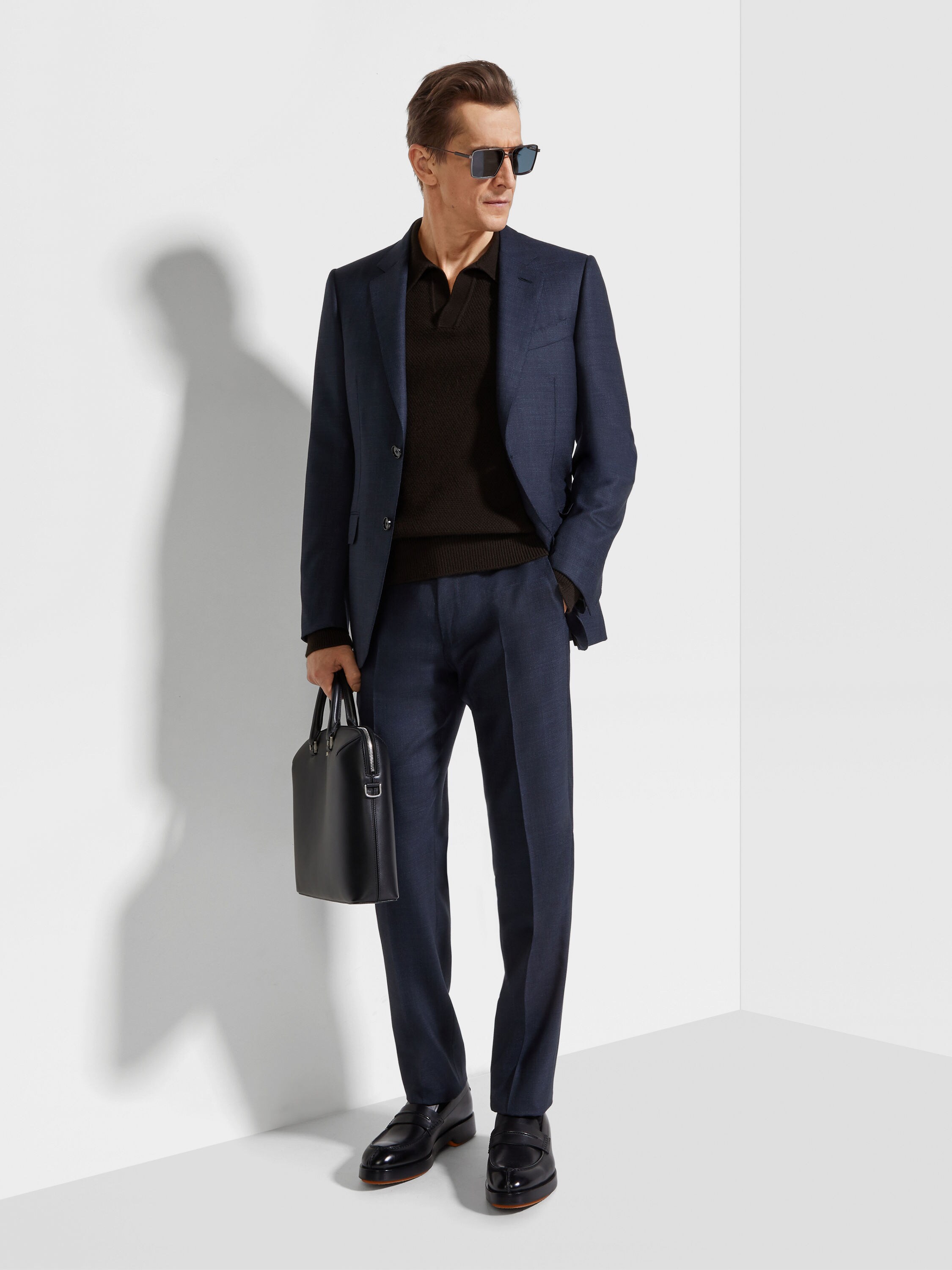 Dark Blue Centoventimila Wool Suit 