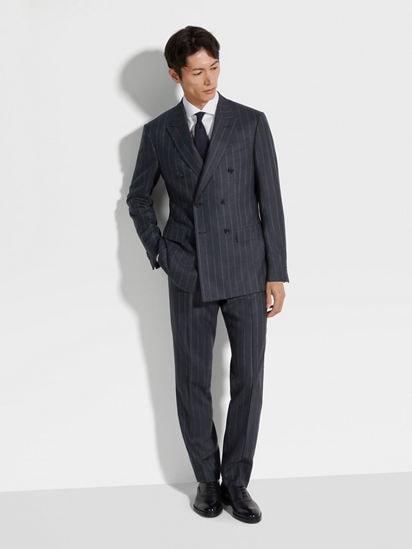 Dark Grey and Grey 15milmil15 Wool Suit FW24 31822131 | Zegna HK