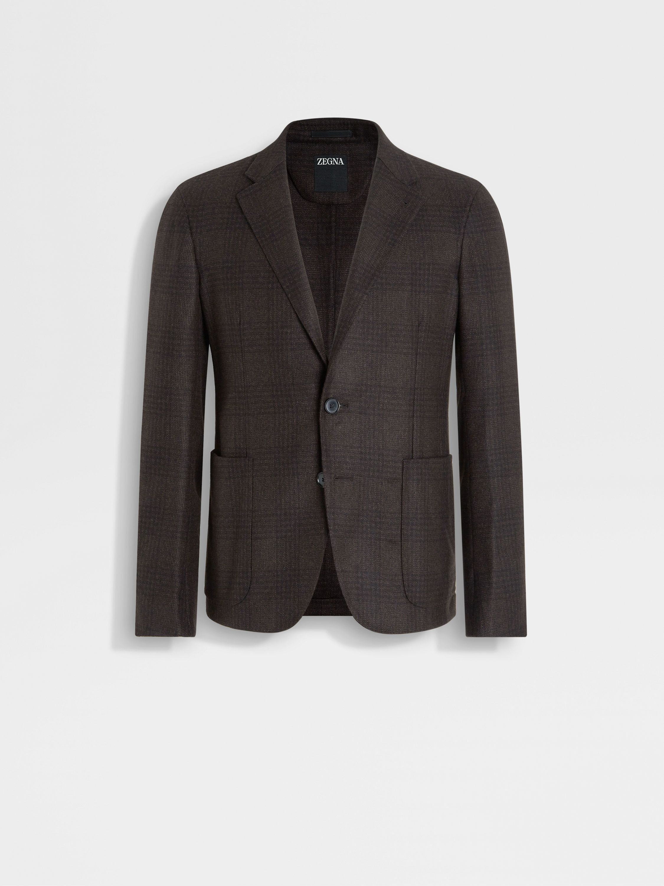 ダークブラウン&ブラウン シルク&カシミヤ混紡ジャケット FW24 ダークブラウン&ブラウン シルク&カシミヤ混紡ジャケット FW24