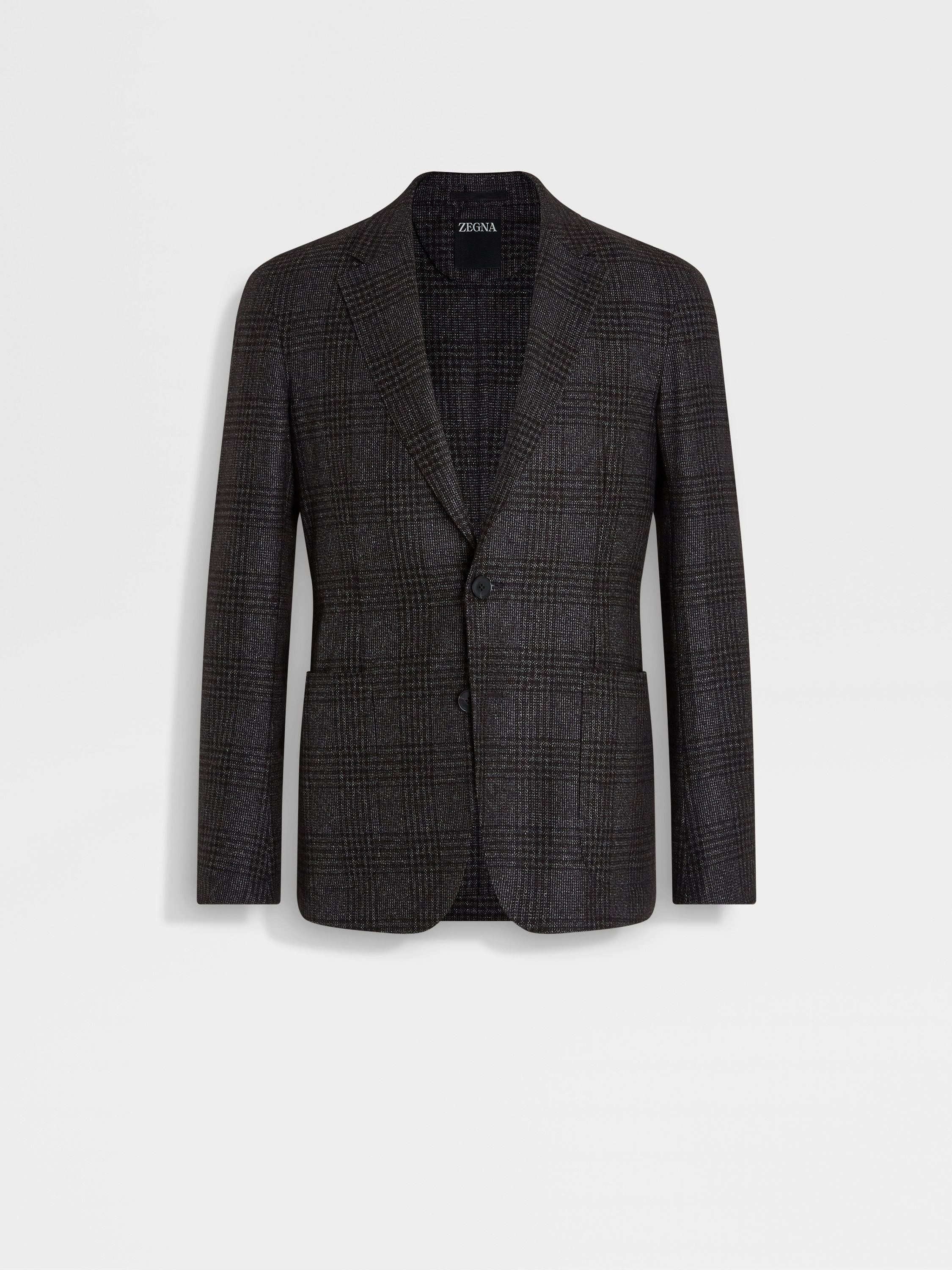ブラック&グレー シルク&カシミヤ ジャケット SS25 31849427 ブラック&グレー シルク&カシミヤ ジャケット SS25 31849427