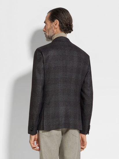 Black and Grey Silk and Cashmere Jacket FW24 31849427 | Zegna JP Black and Grey Silk and Cashmere Jacket FW24 31849427 | Zegna JP