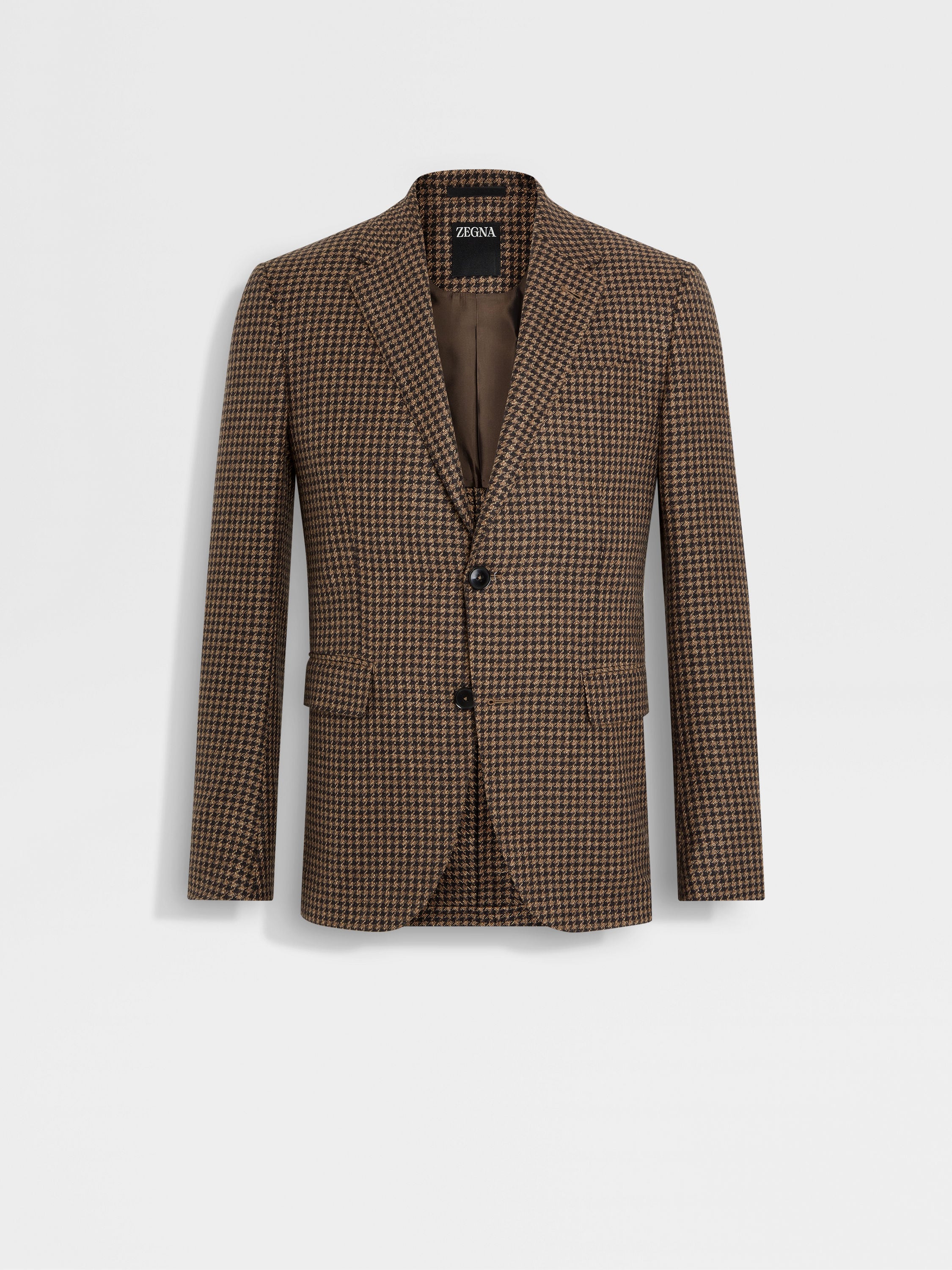 Dark Brown and Light Brown Cashmere and Silk Jacket 