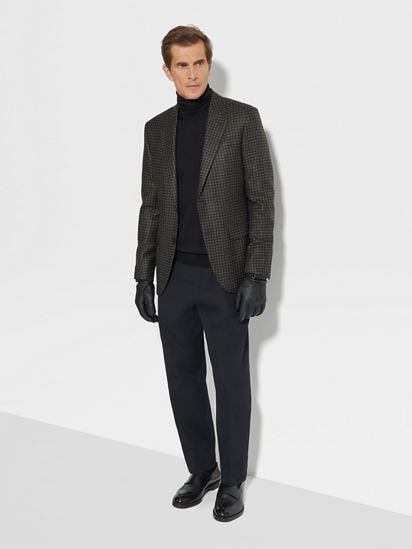 Dark Brown and Khaki Cashmere Silk and Linen Jacket SS25 Dark Brown and Khaki Cashmere Silk and Linen Jacket SS25
